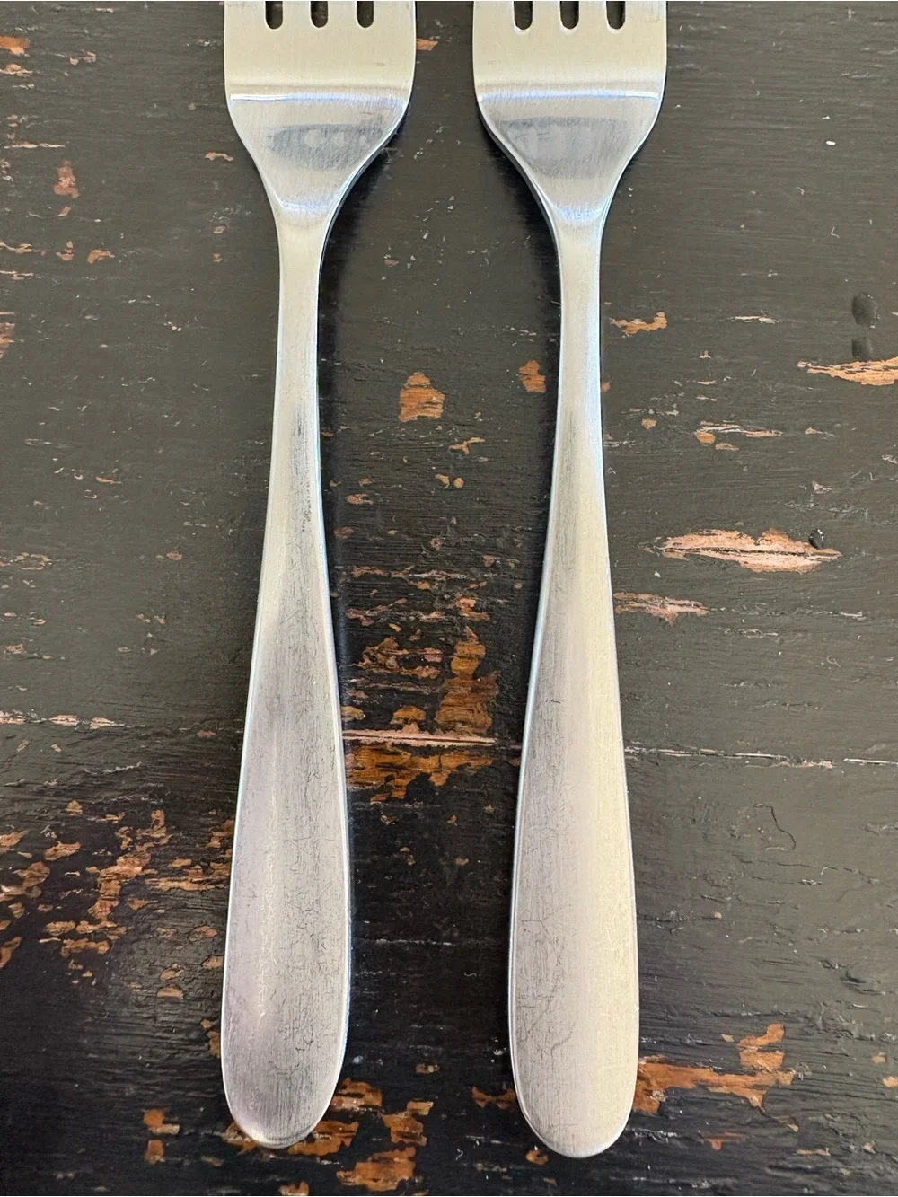 Argent Orfevres Marilyn Satin 18/10 Stainless Flatware 7 1/4” Salad Forks Set/2